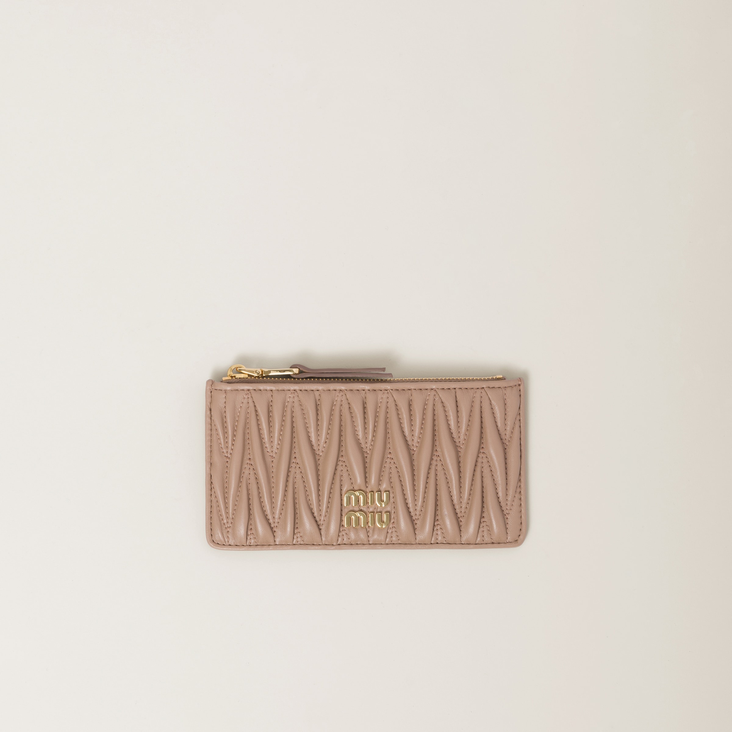 Matelassé nappa leather envelope wallet - 1