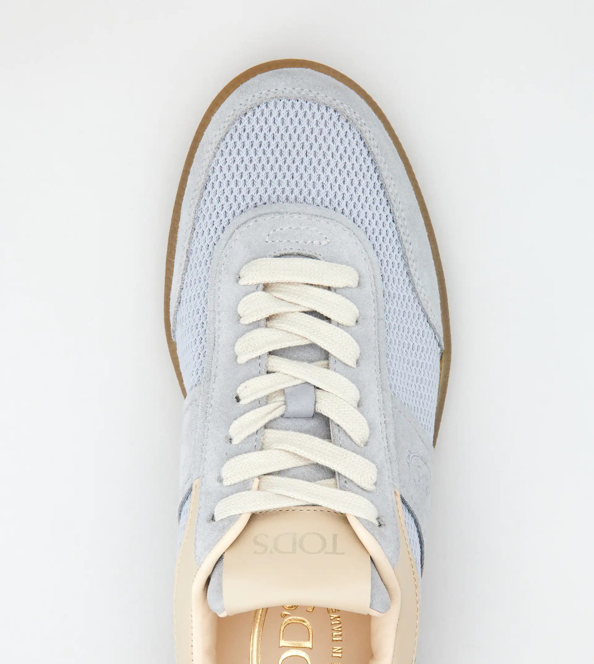 TOD'S TABS SNEAKERS IN SUEDE AND TECHNICAL FABRIC - GREY, LIGHT BLUE - 5
