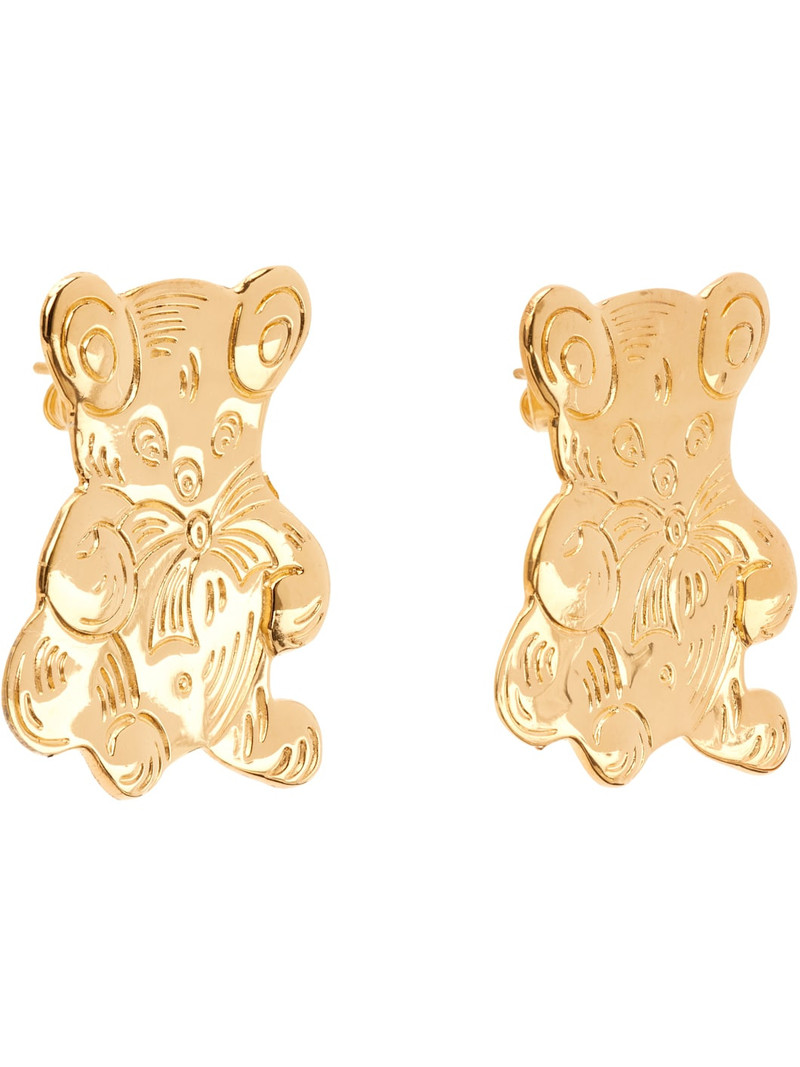 Chopova Lowena Teddy Gold Bear Stud Earrings outlook