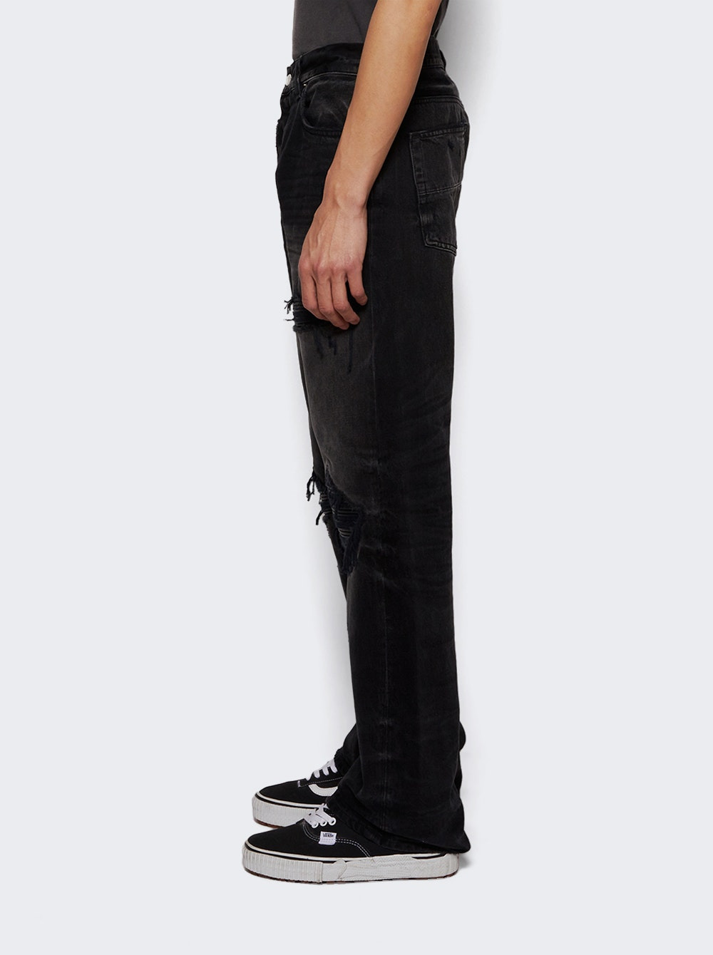 Leather Straight Mx1 Jean Vintage Black - 3