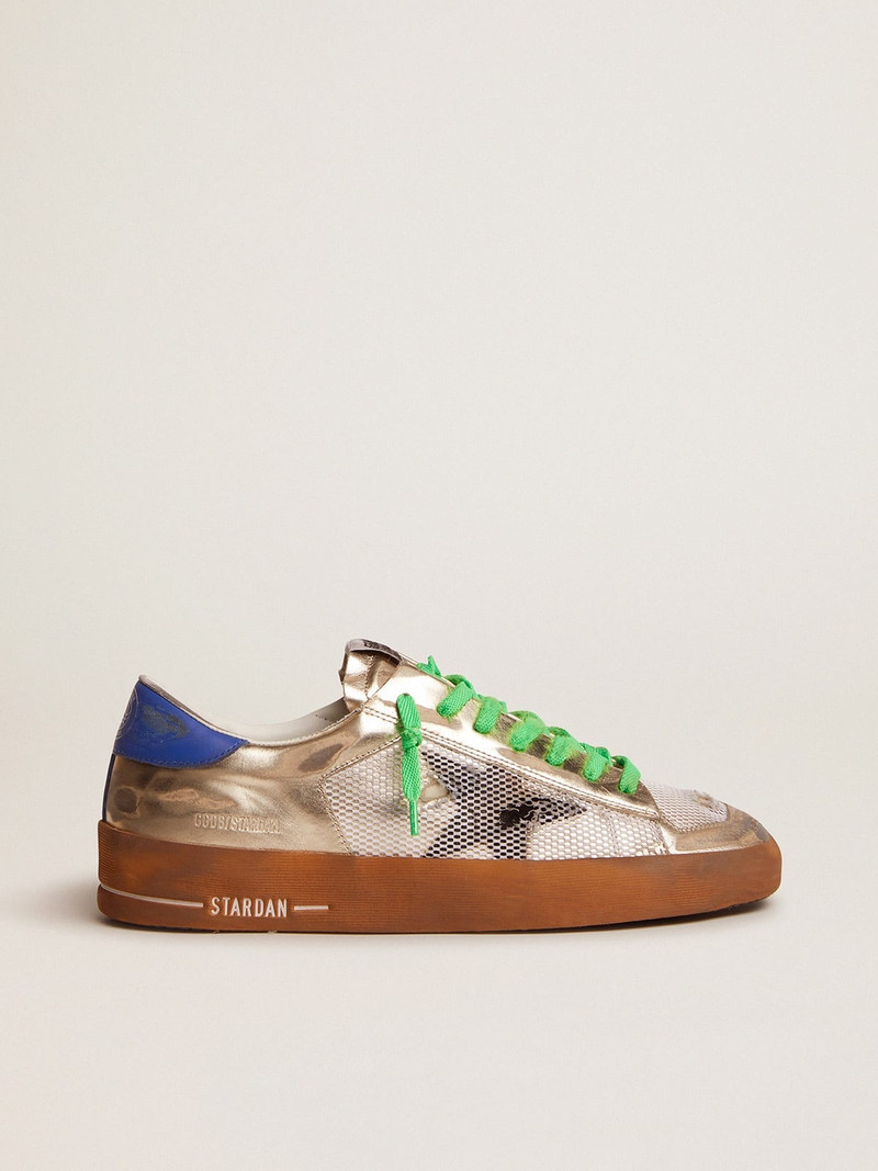 Men’s Stardan LAB sneakers in laminated leather and mesh with a blue heel tab - 1