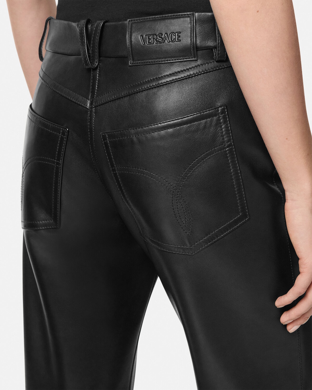 Plongé Leather Crop Straight-Fit Pants - 3