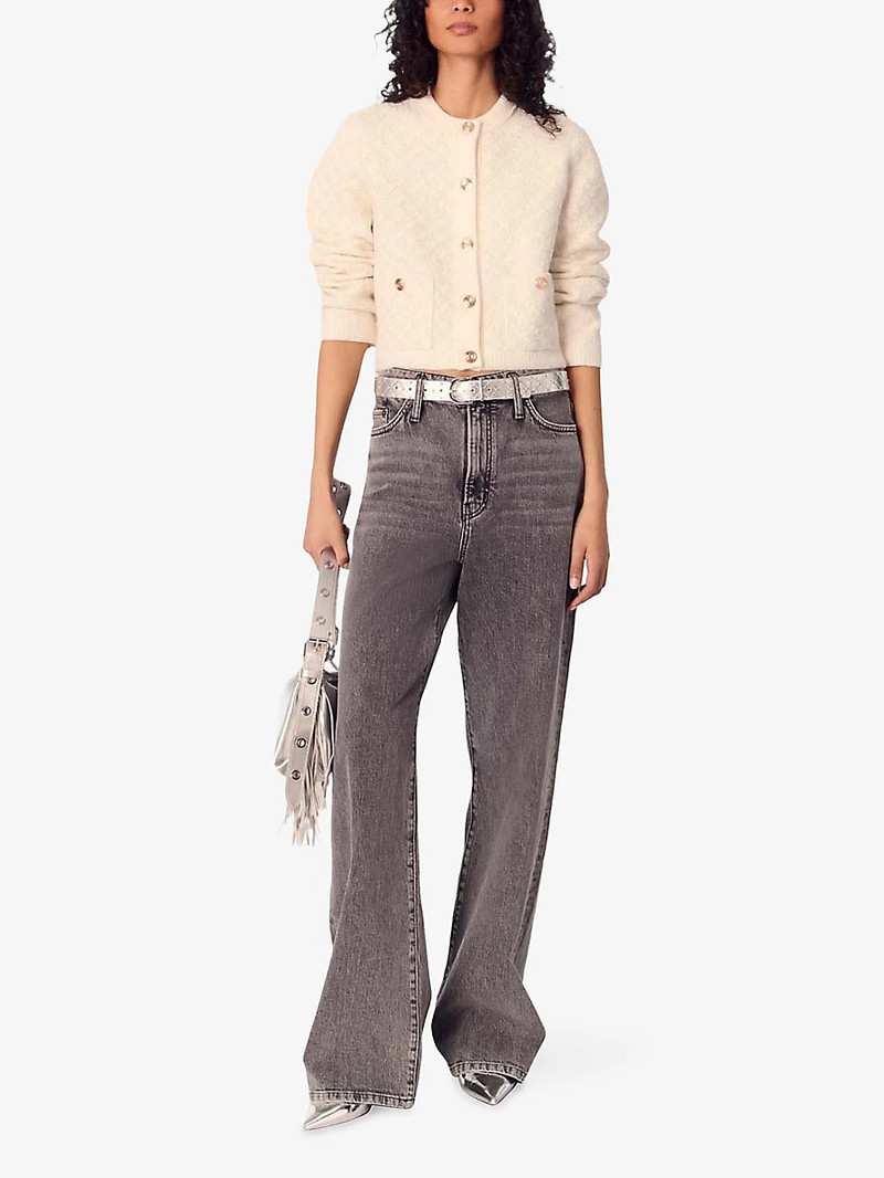 maje Tweed-Pattern Cropped Knitted Cardigan outlook