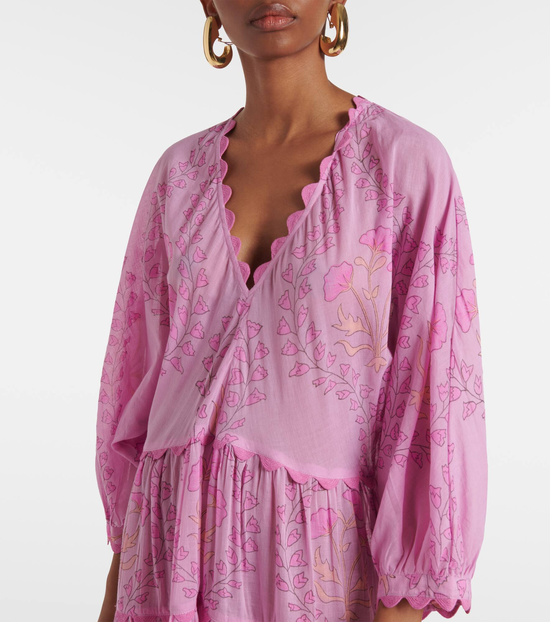 Printed cotton maxi dress - 4