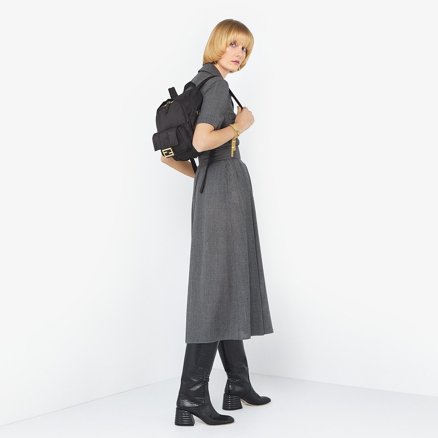 Black nylon backpack 2