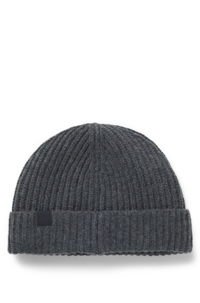 BECKHAM X BOSS BEANIE HAT IN VIRGIN WOOL AND CASHMERE 1