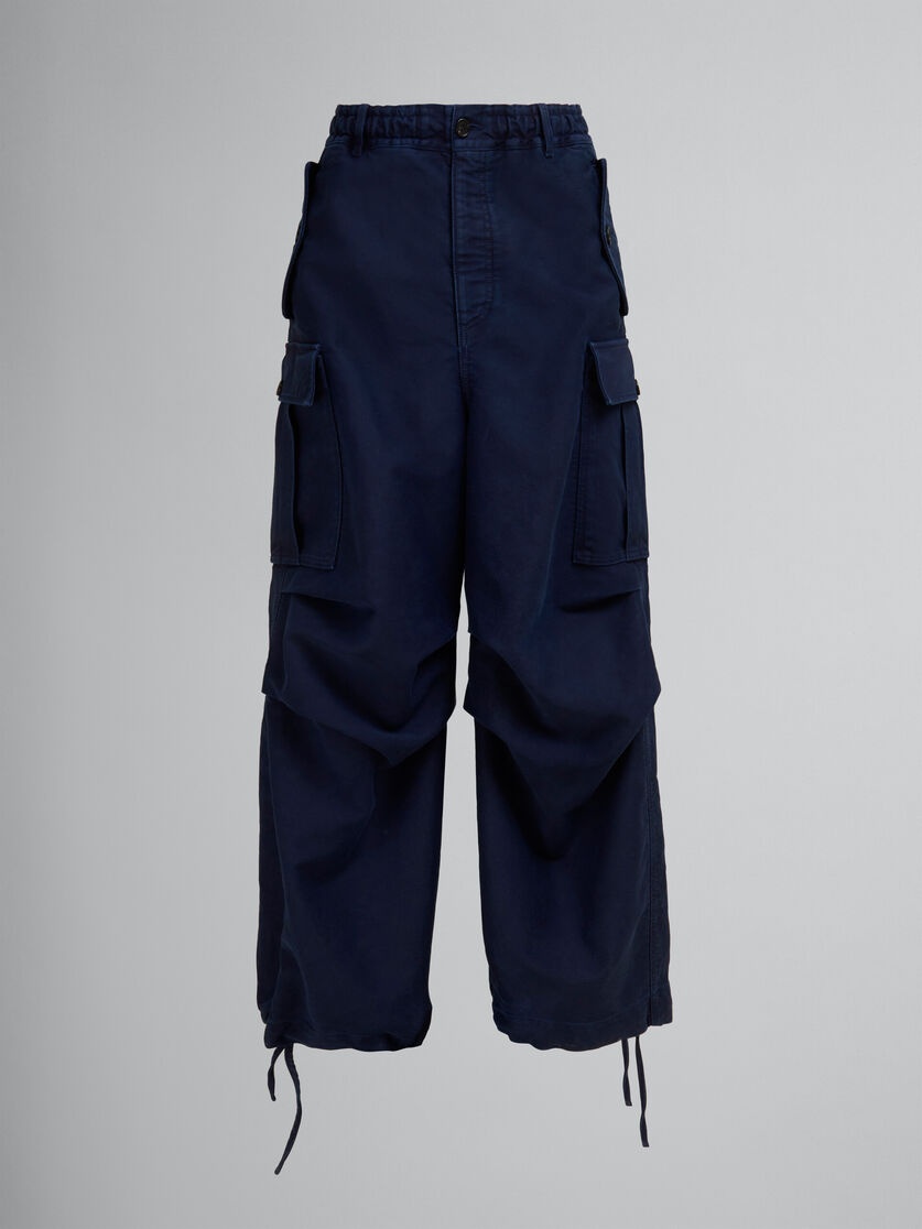 NAVY ORGANIC MOLESKIN CARGO PANTS - 1