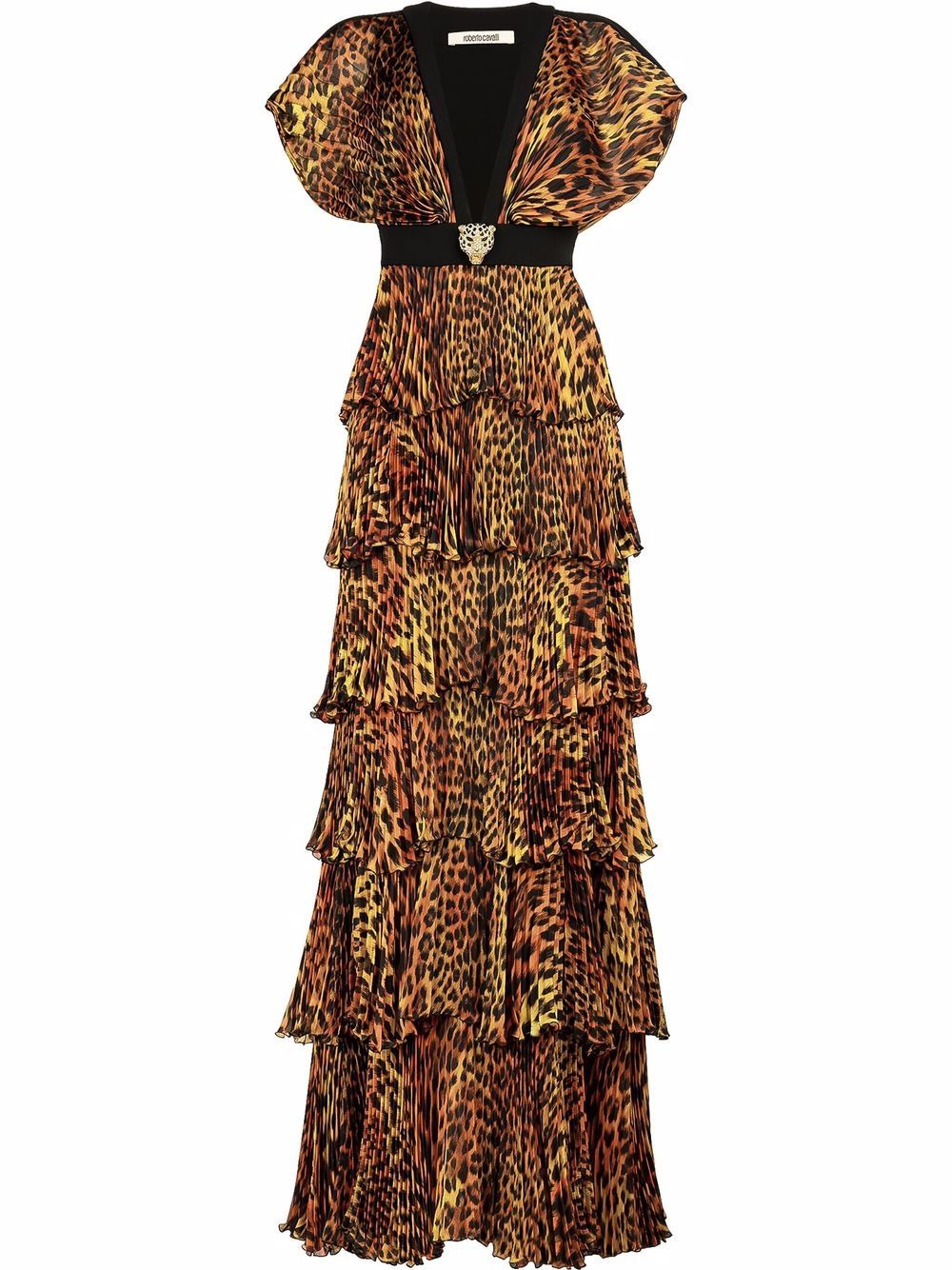 leopard-print long evening dress - 1
