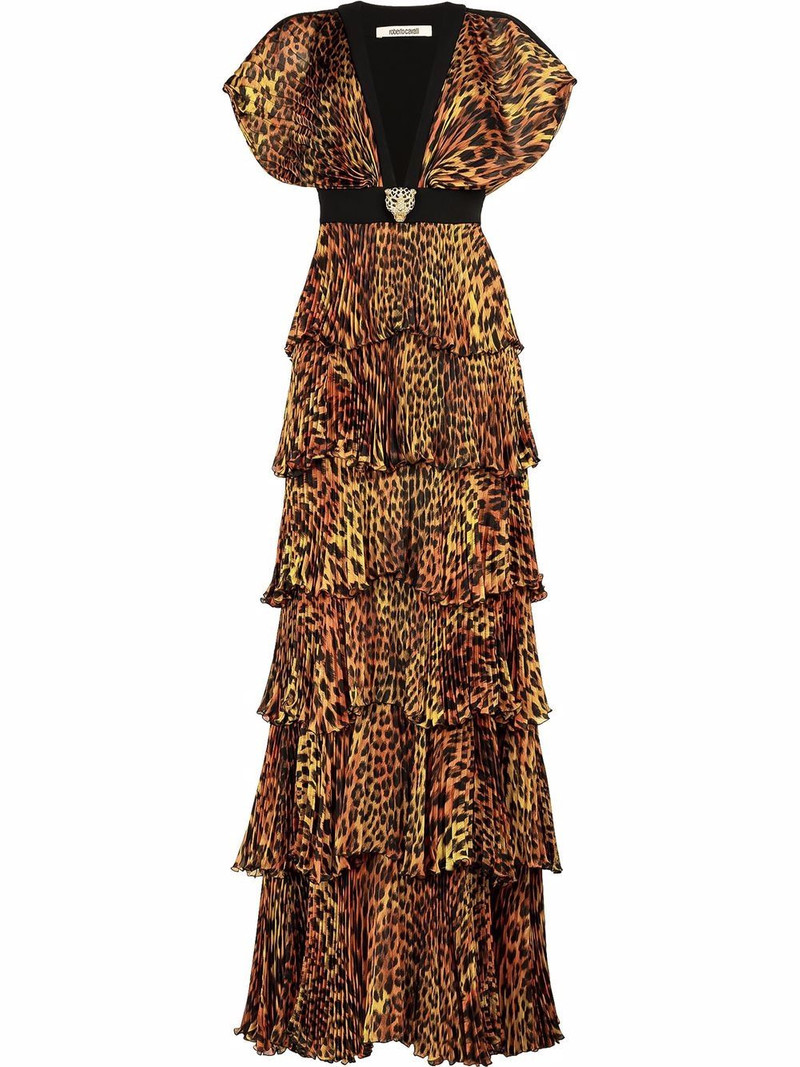 leopard-print long evening dress 1