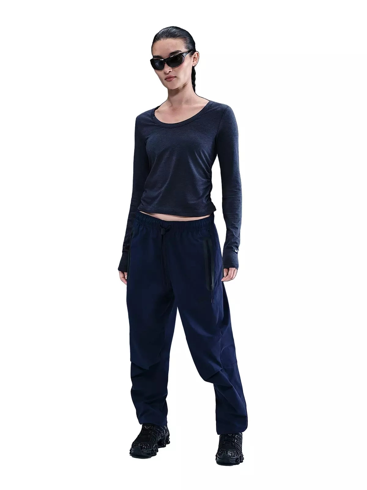 Women's Sportswear Chill Knit Long-Sleeve Top -Navy - 4