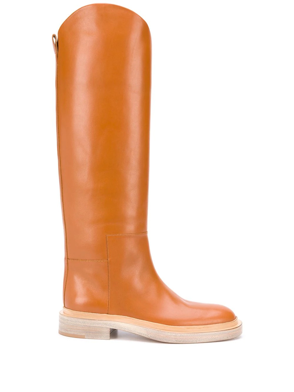 asymmetric-edge knee-length boots - 1