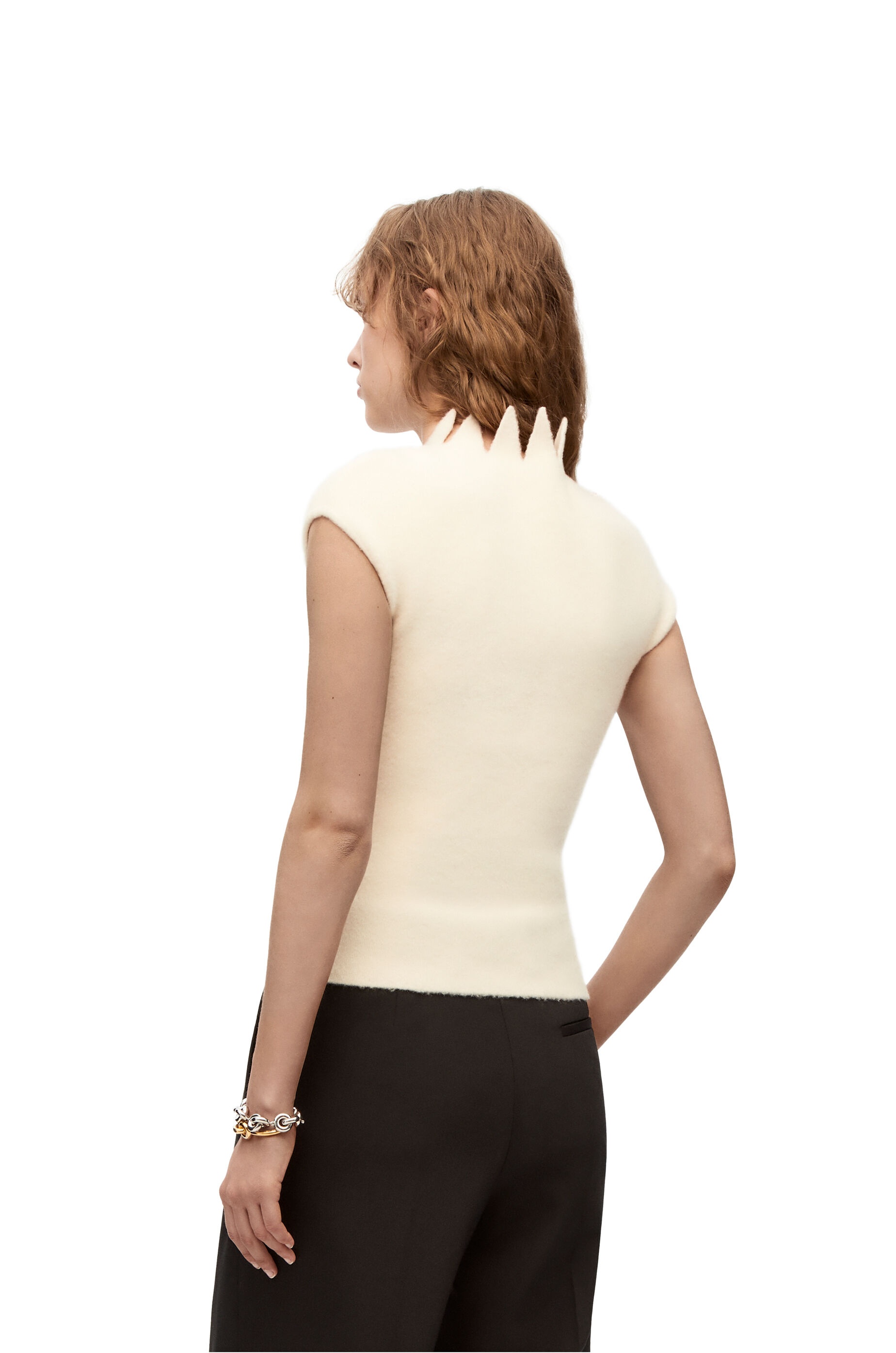Pointy collar top in wool - 4