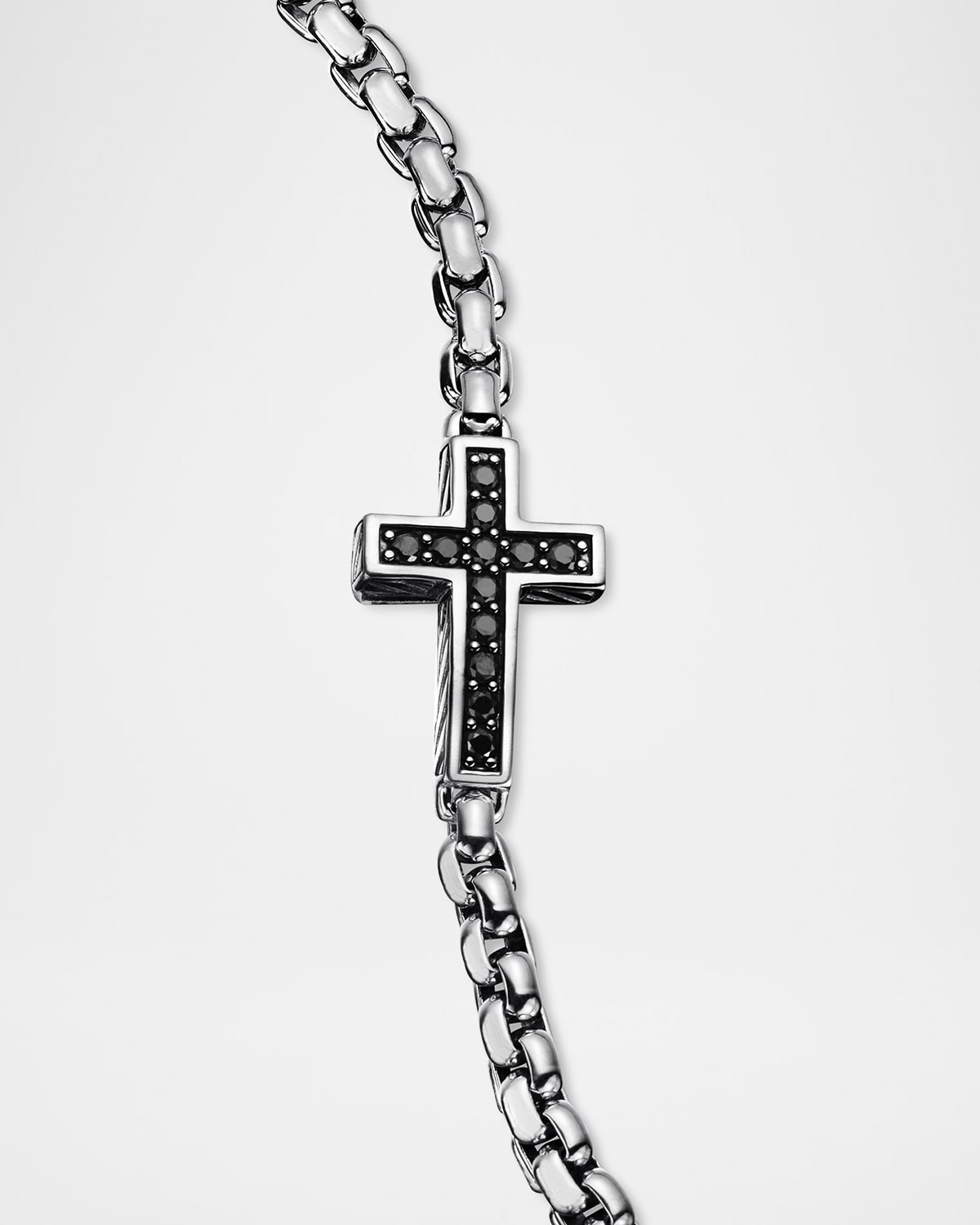 Men's Streamline Cross Bracelet in Silver, 5mm - 7