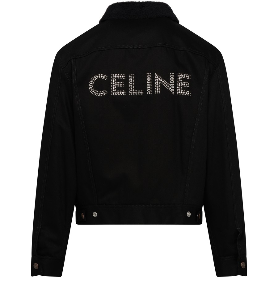 CELINE Trucker Jacket in pure black wash denim 24s REVERSIBLE