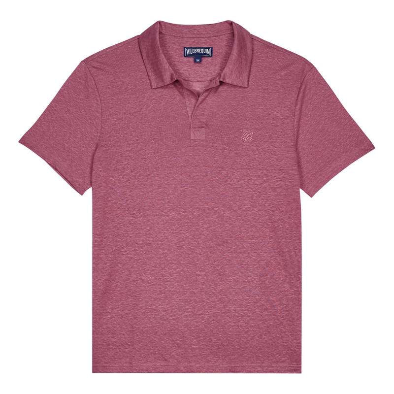 Men Linen Jersey Polo Shirt Solid - 1