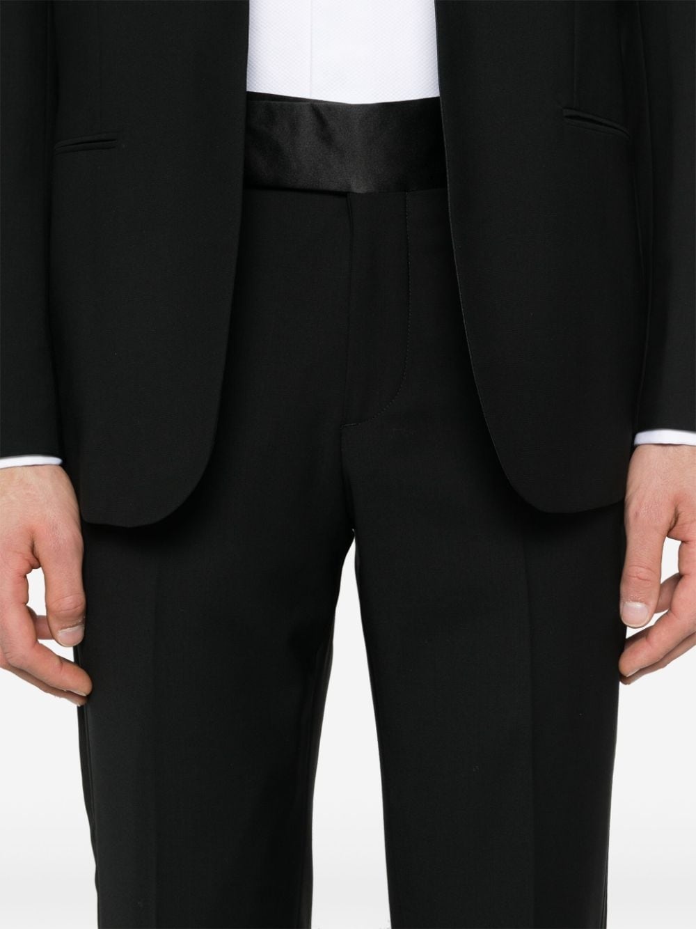 contrast wool single-breasted suit - 6