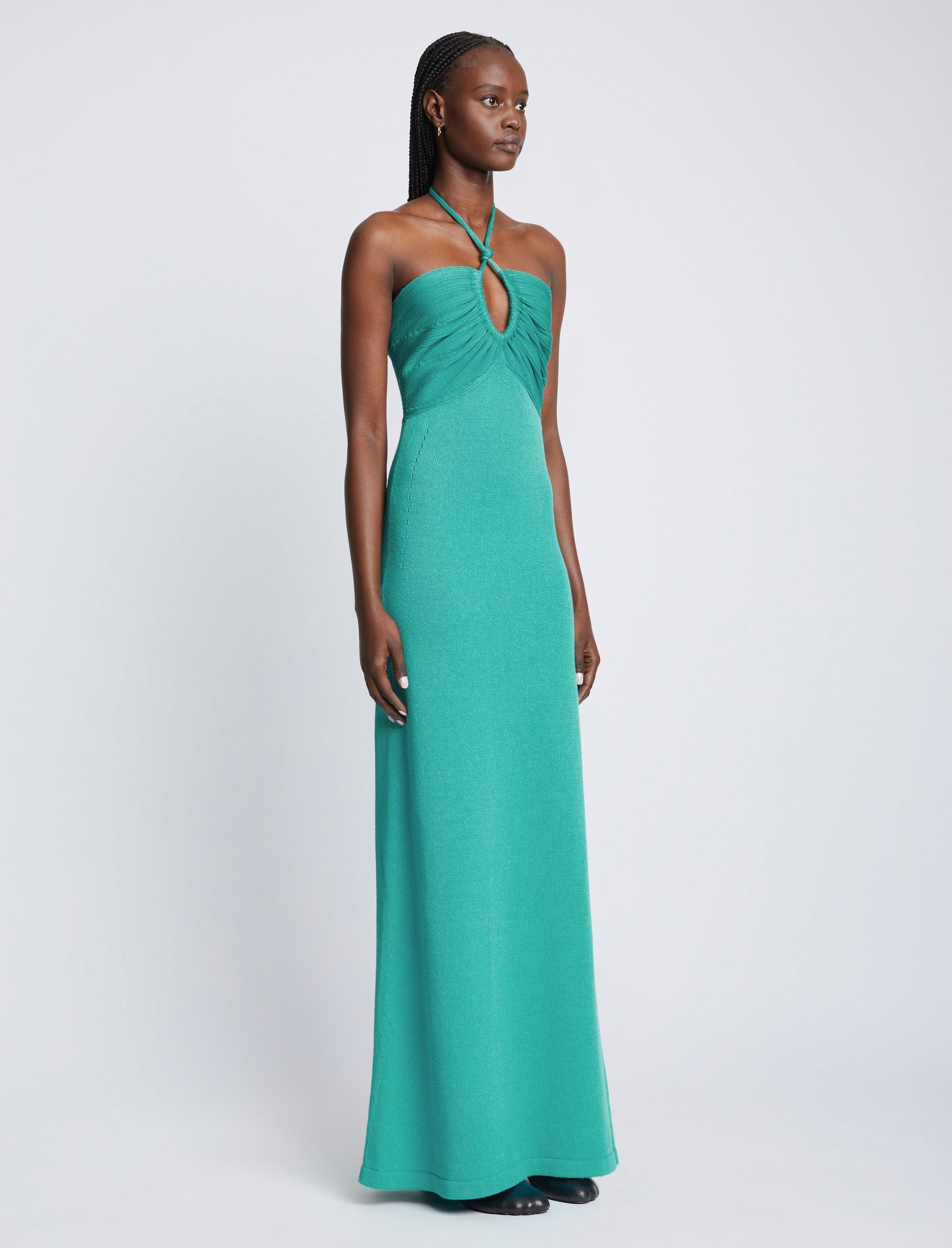 Textured Knit Halter Dress - 3