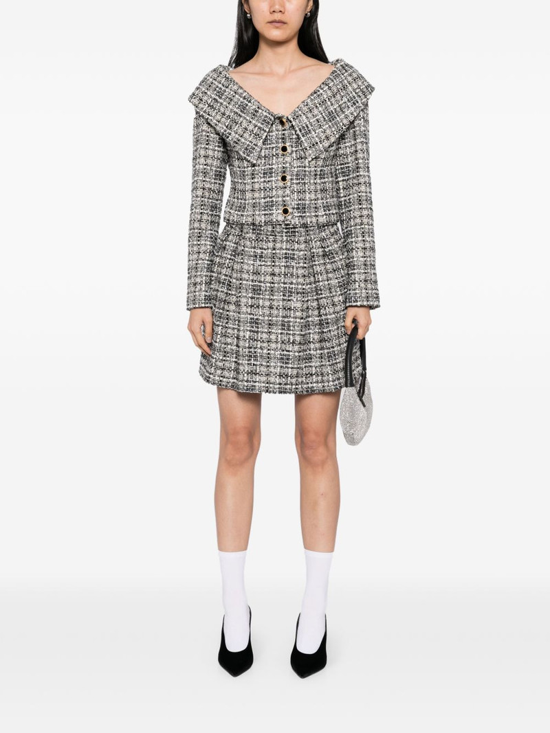 Alessandra Rich checked lurex tweed skirt outlook