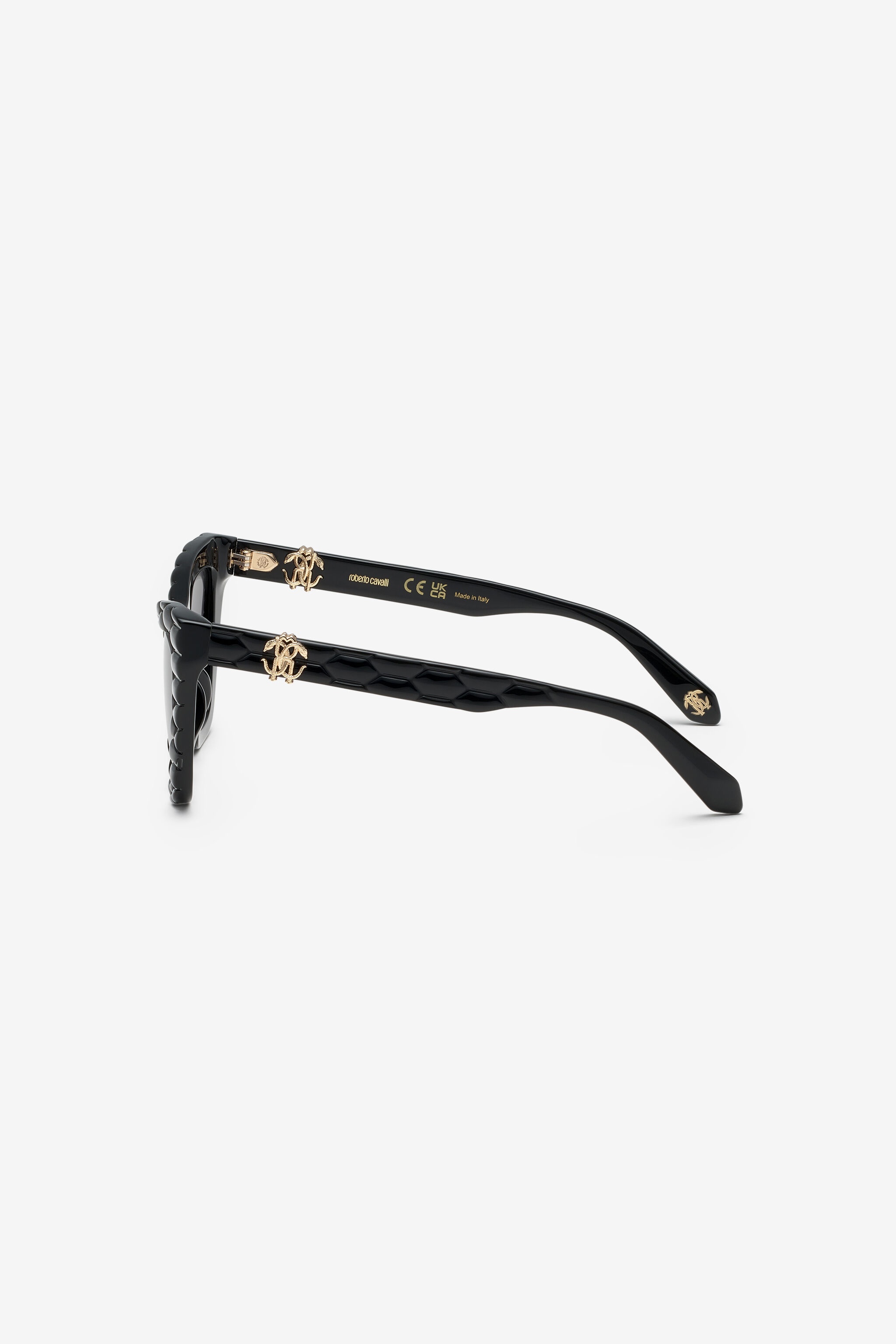 Sunglasses with smooth front and matelassè effect on temples - 4