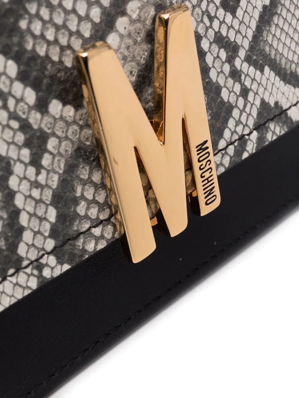 snakeskin-effect logo shoulder bag - 4