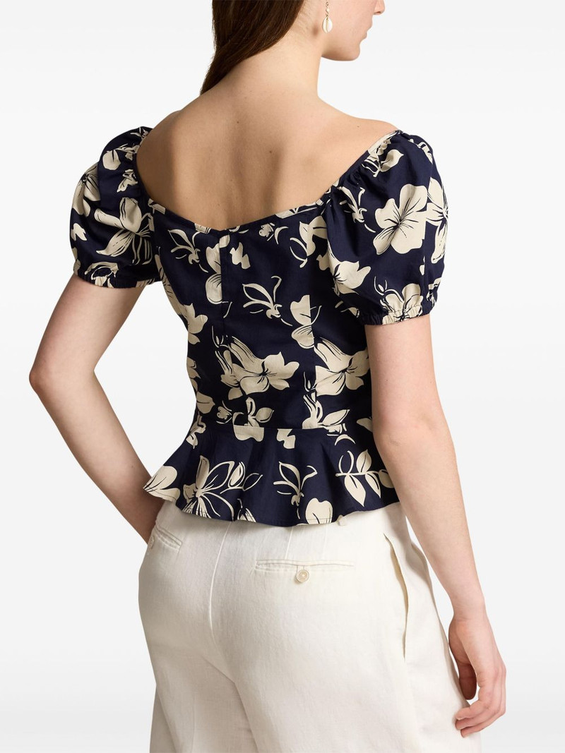 floral-print ruched blouse 3