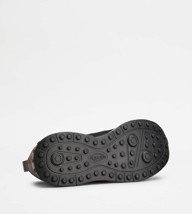 SOCK SNEAKERS IN TECHNICAL FABRIC AND LEATHER - BLACK, BROWN 4