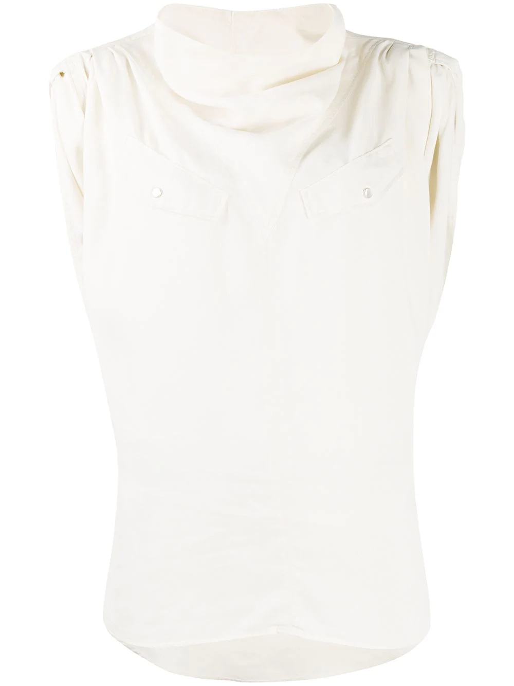 sleeveless funnel-neck blouse - 1