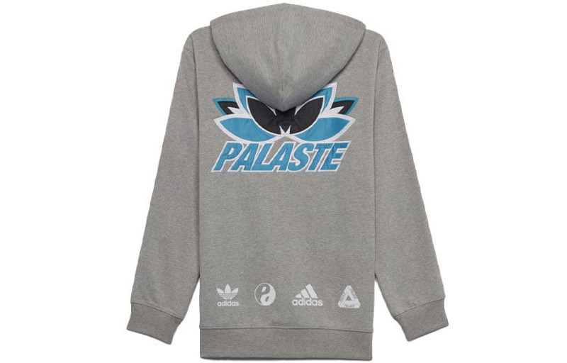 PALACE Palace X Adidas originals Graphic Hoodie 'Grey' HB9138 outlook