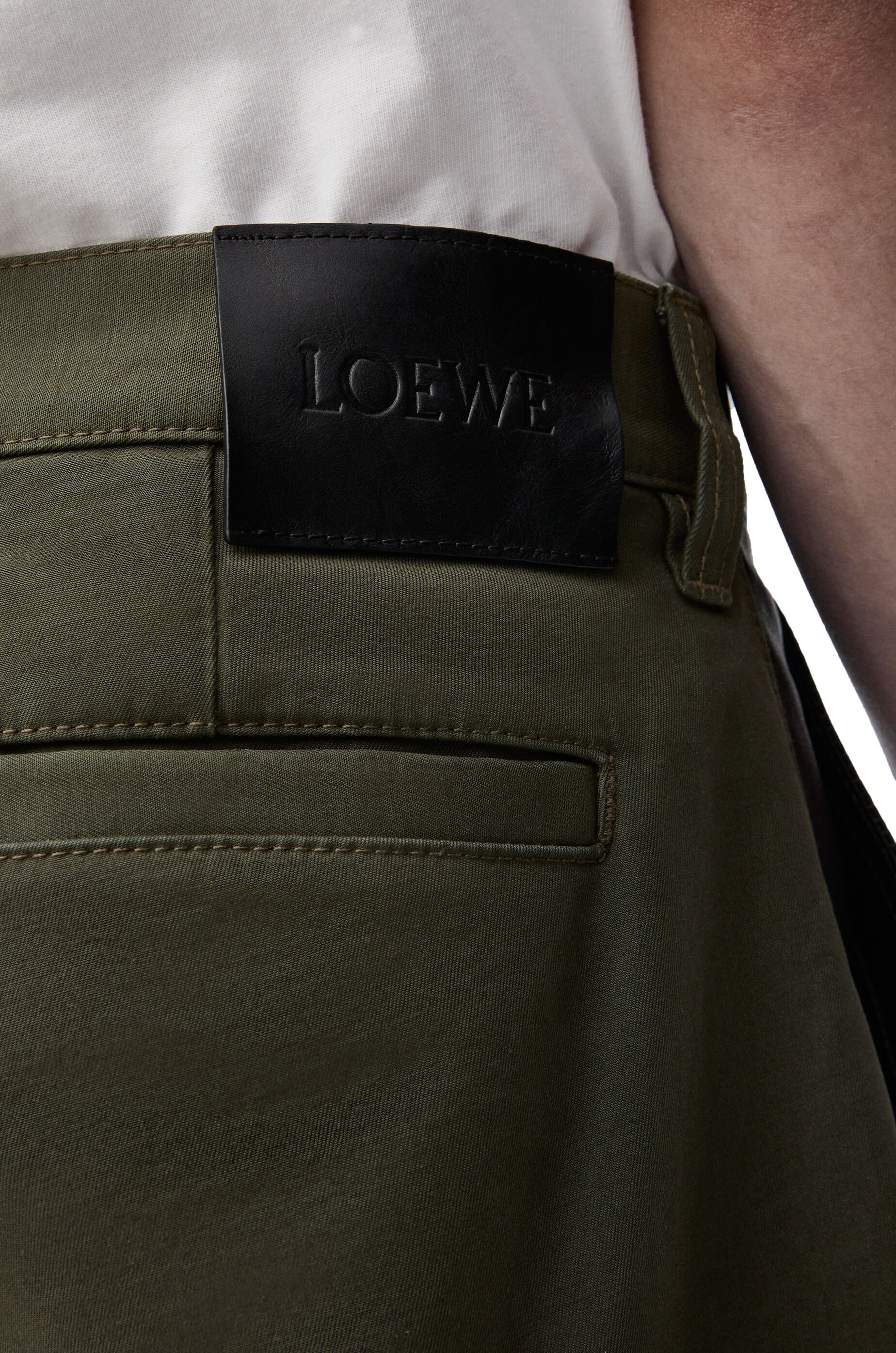 Cargo trousers in nappa calfskin and cotton - 5