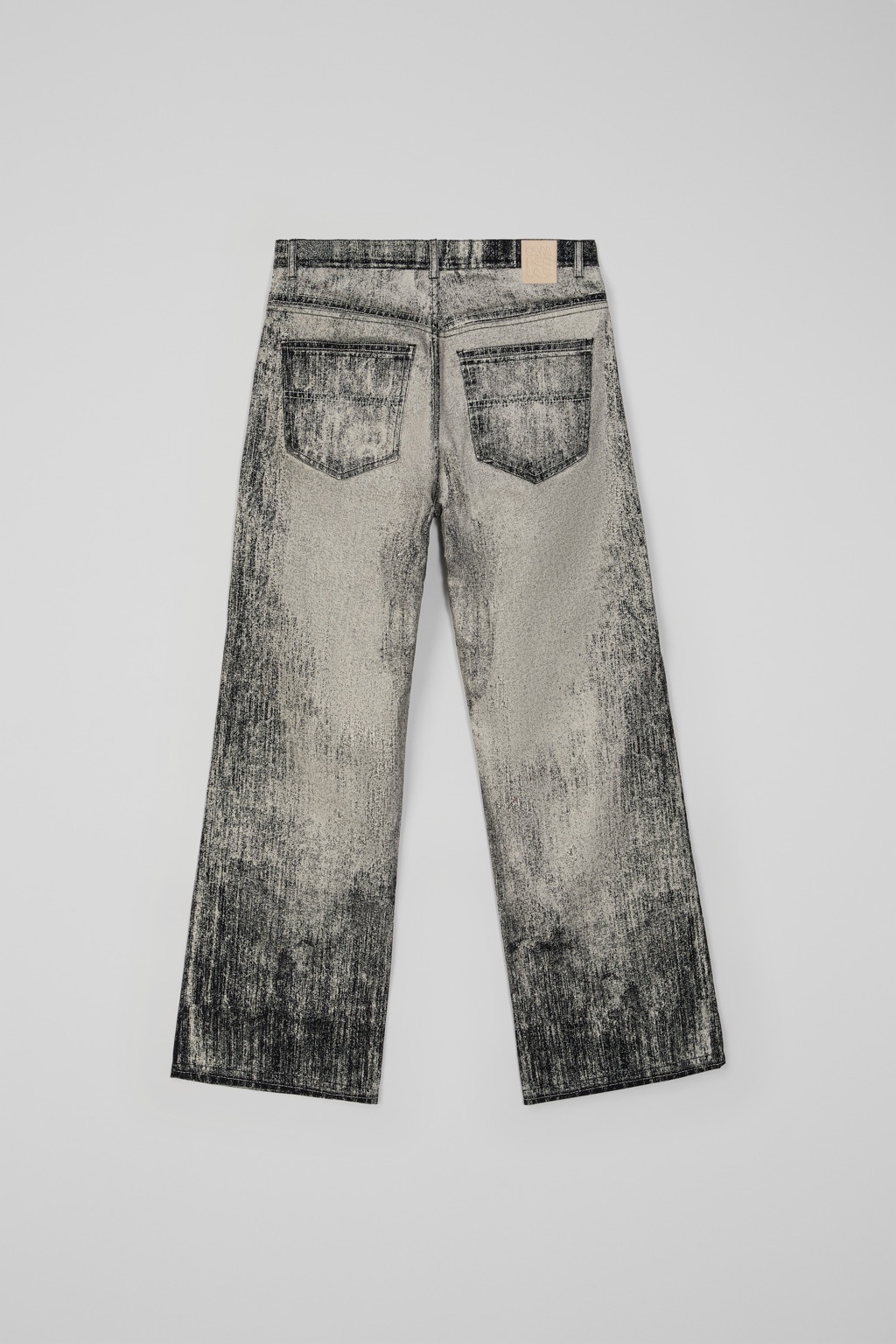 Faded Black Paint Print Denim Jeans - 3