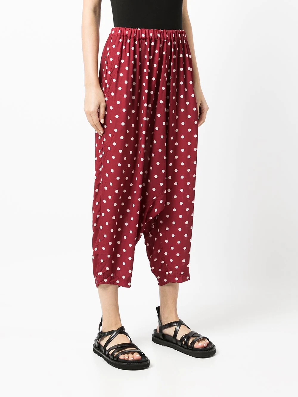 polka-dot print cropped trousers - 3