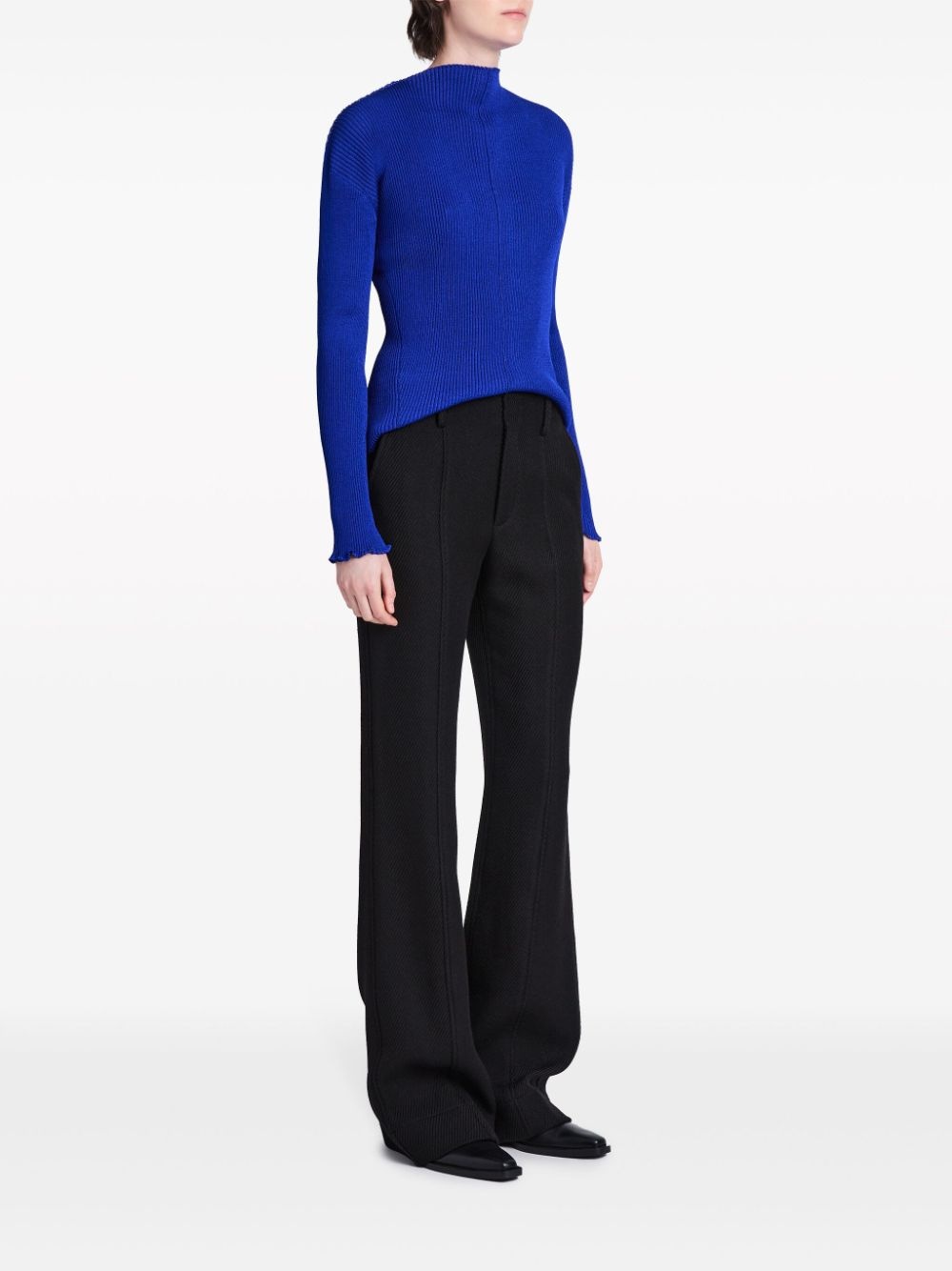 mock-neck ribbed sweatshirt - 3