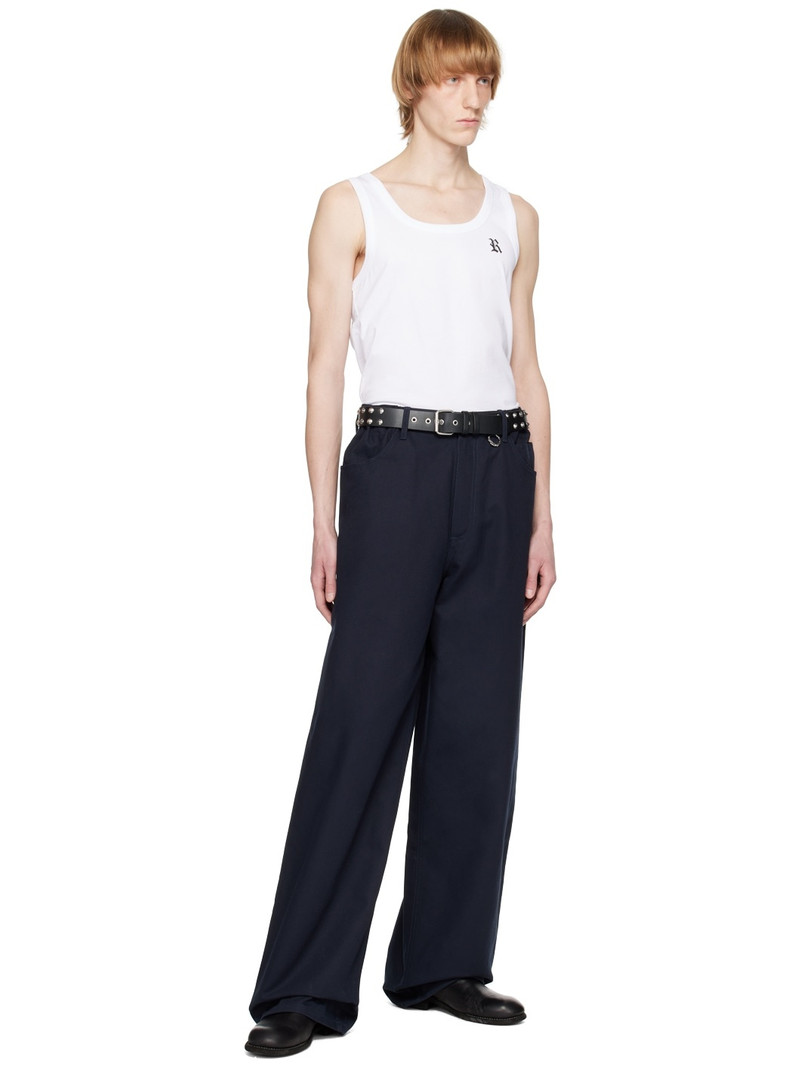 Raf Simons Navy Elasticized Trousers outlook
