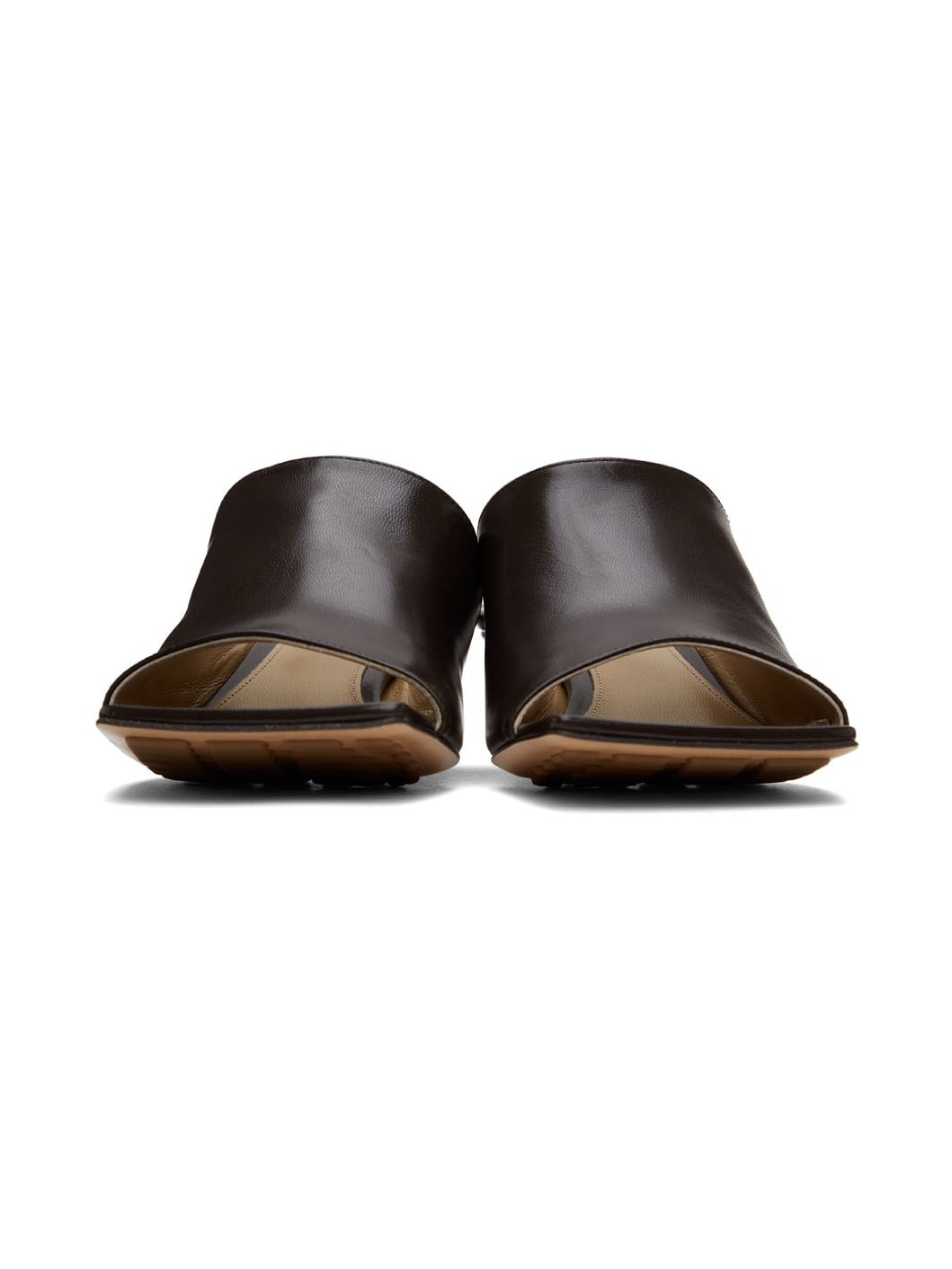 Brown Stretch Mule Sandals - 2