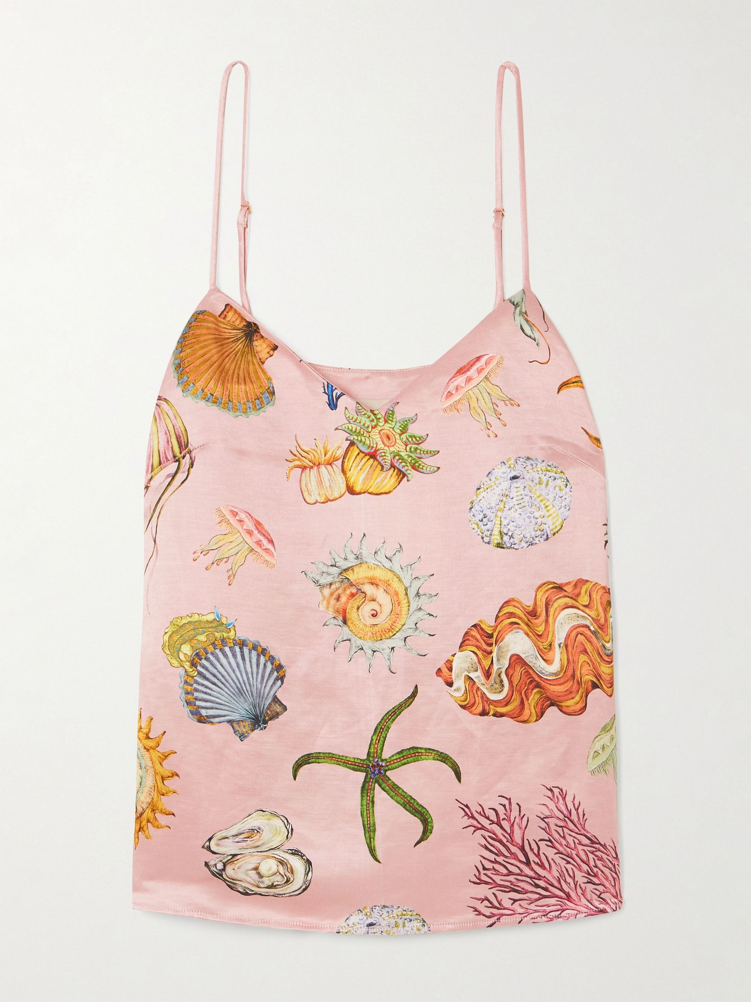 + Sam Pauletto Nereids printed hemp and silk-blend camisole Pink - 1