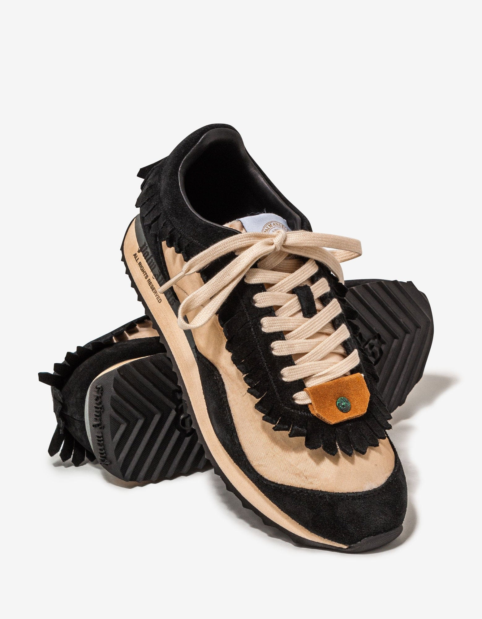 Palm Angels Black Fringe Runner Trainers - 9