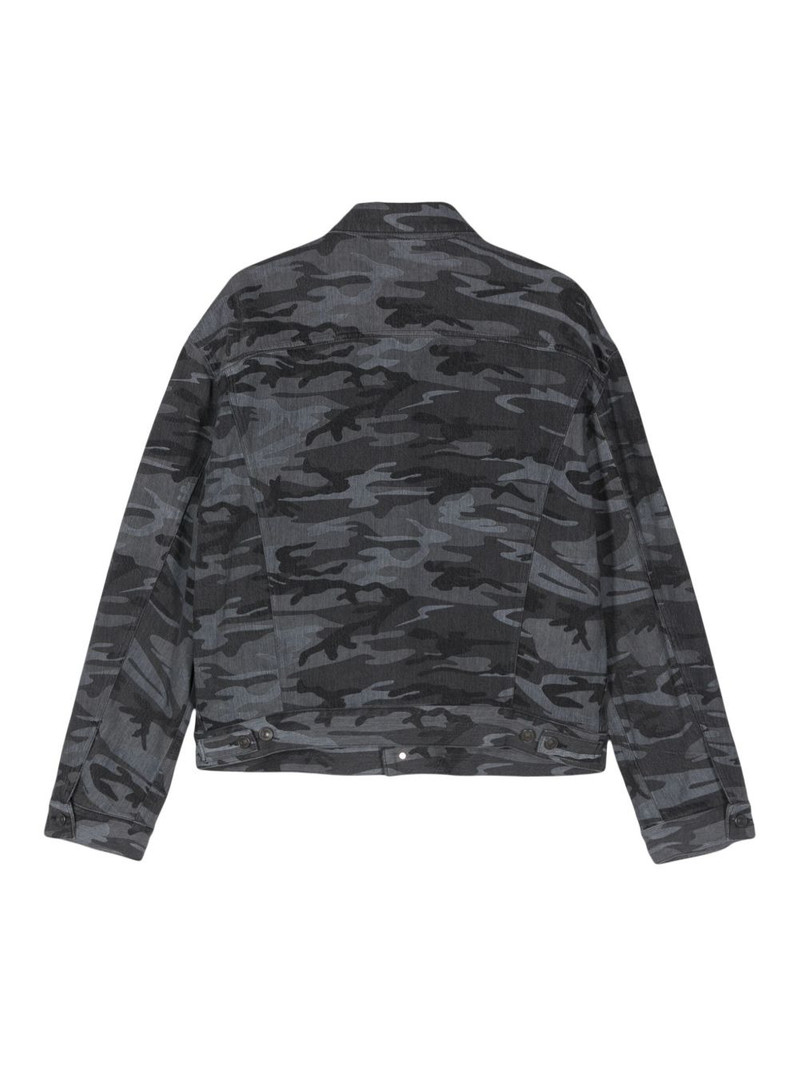 BALENCIAGA camouflage-print denim jacket outlook