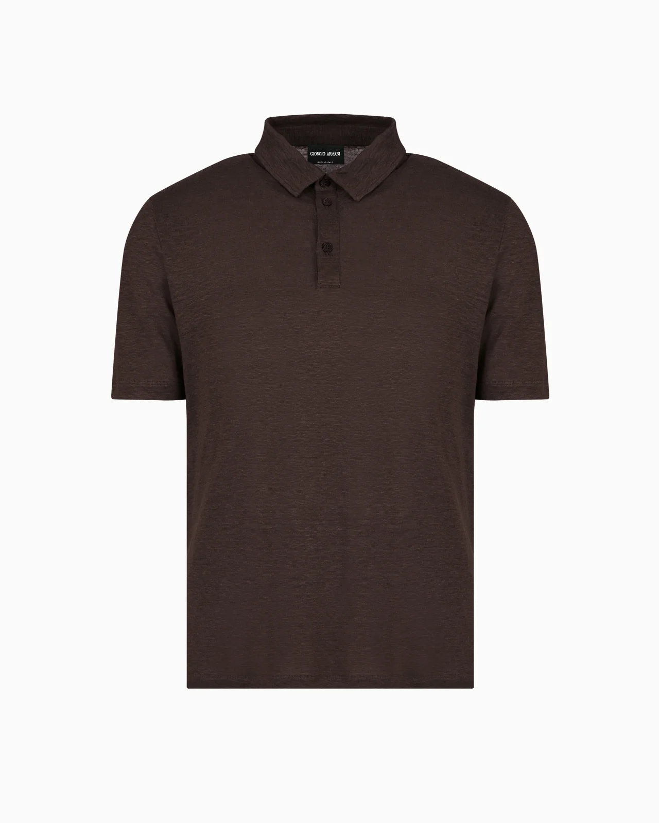 Short-sleeved 폴로 셔츠에 순수한 린넨 jersey - 1