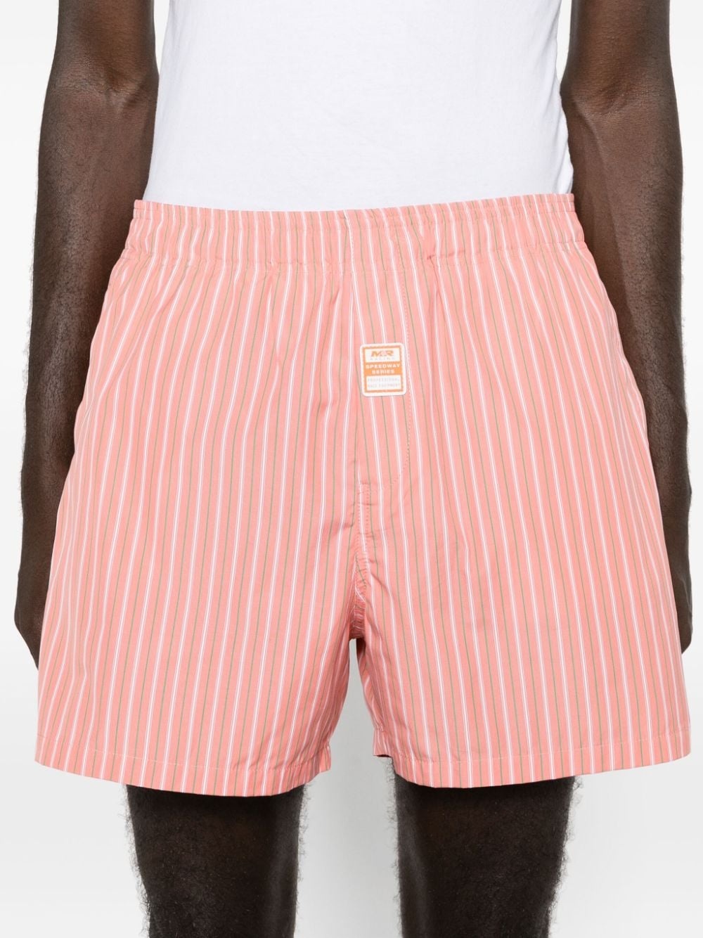 striped mid-rise deck shorts - 5