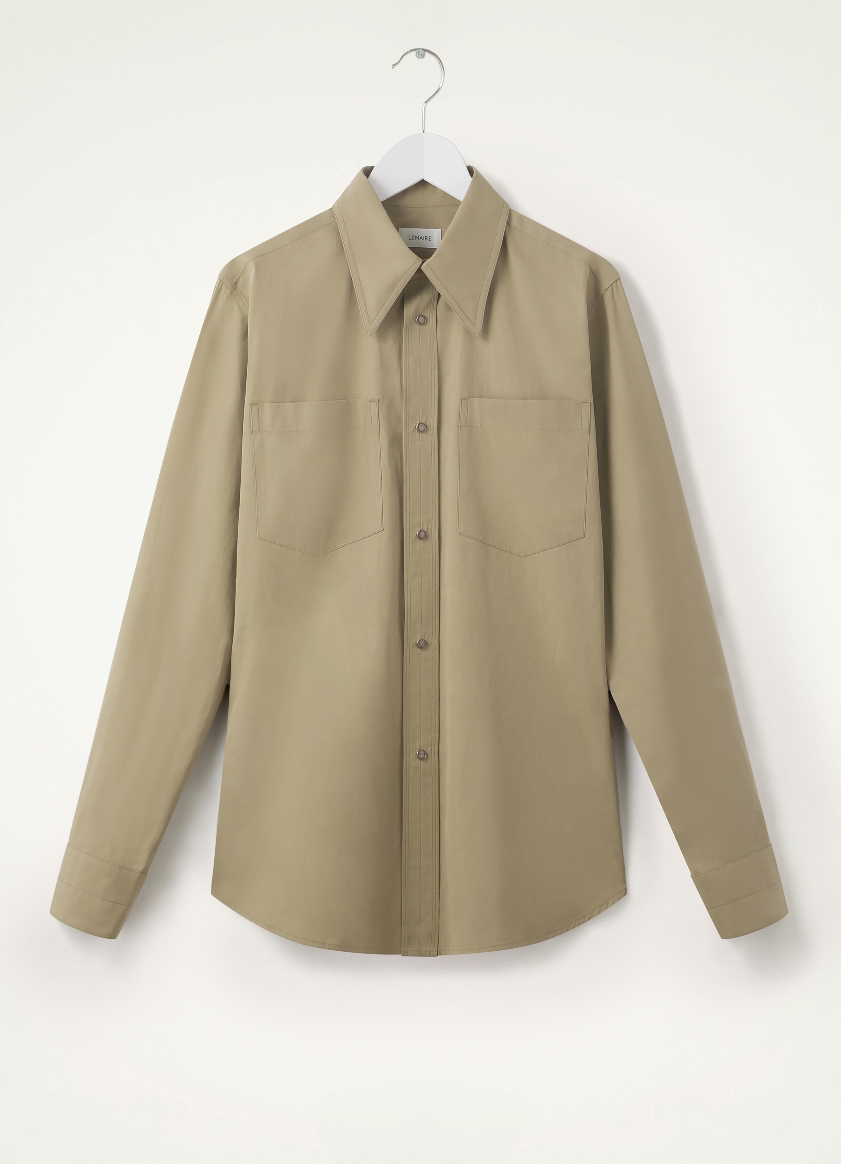 POINTED COLLAR SHIRT WITH SNAPS - 1