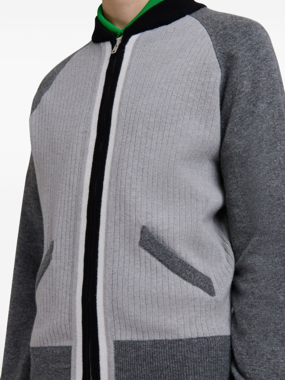 RIBBED-PANEL ZIP-UP SWEATSHIRT - 2