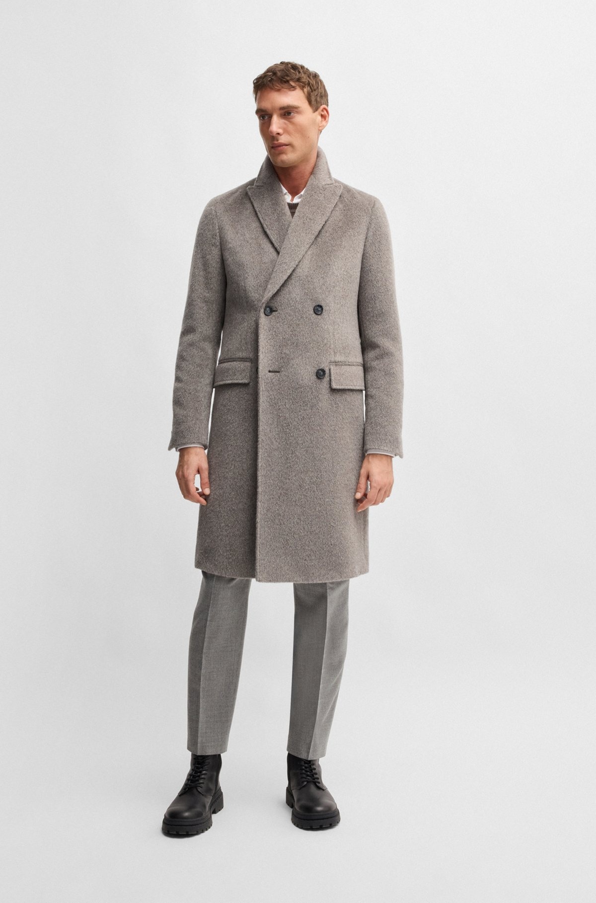 BOSS SELECTED BY BECKHAM ALPACA-BLEND COAT - 2
