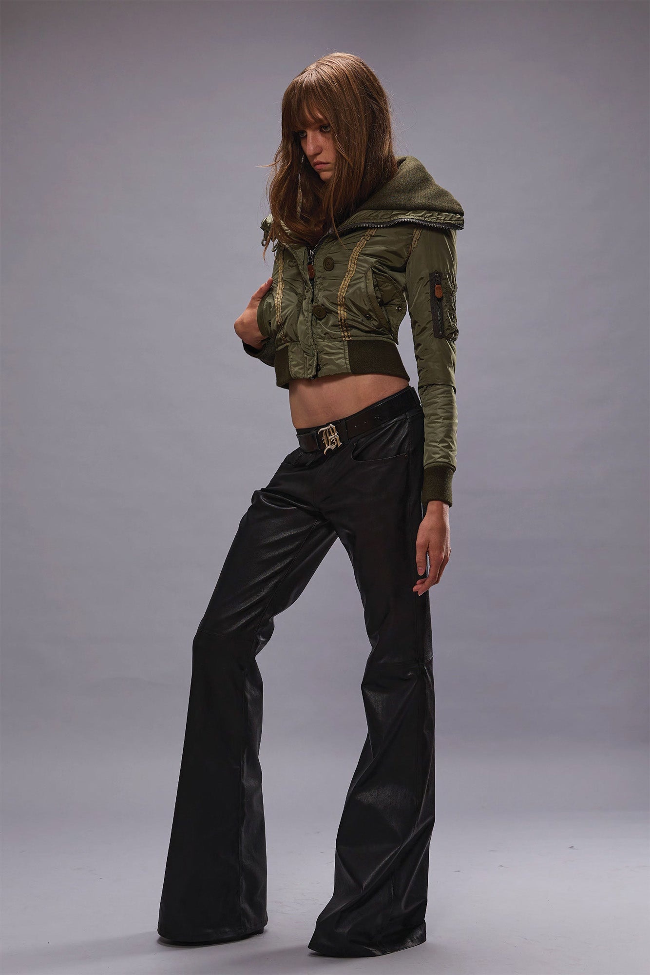 【R13】ハイネックシュランケンN2Bジャケット R13 HIGH NECK SHRUNKEN N2B JACKET - OLIVE - R13 | REVERSIBLE