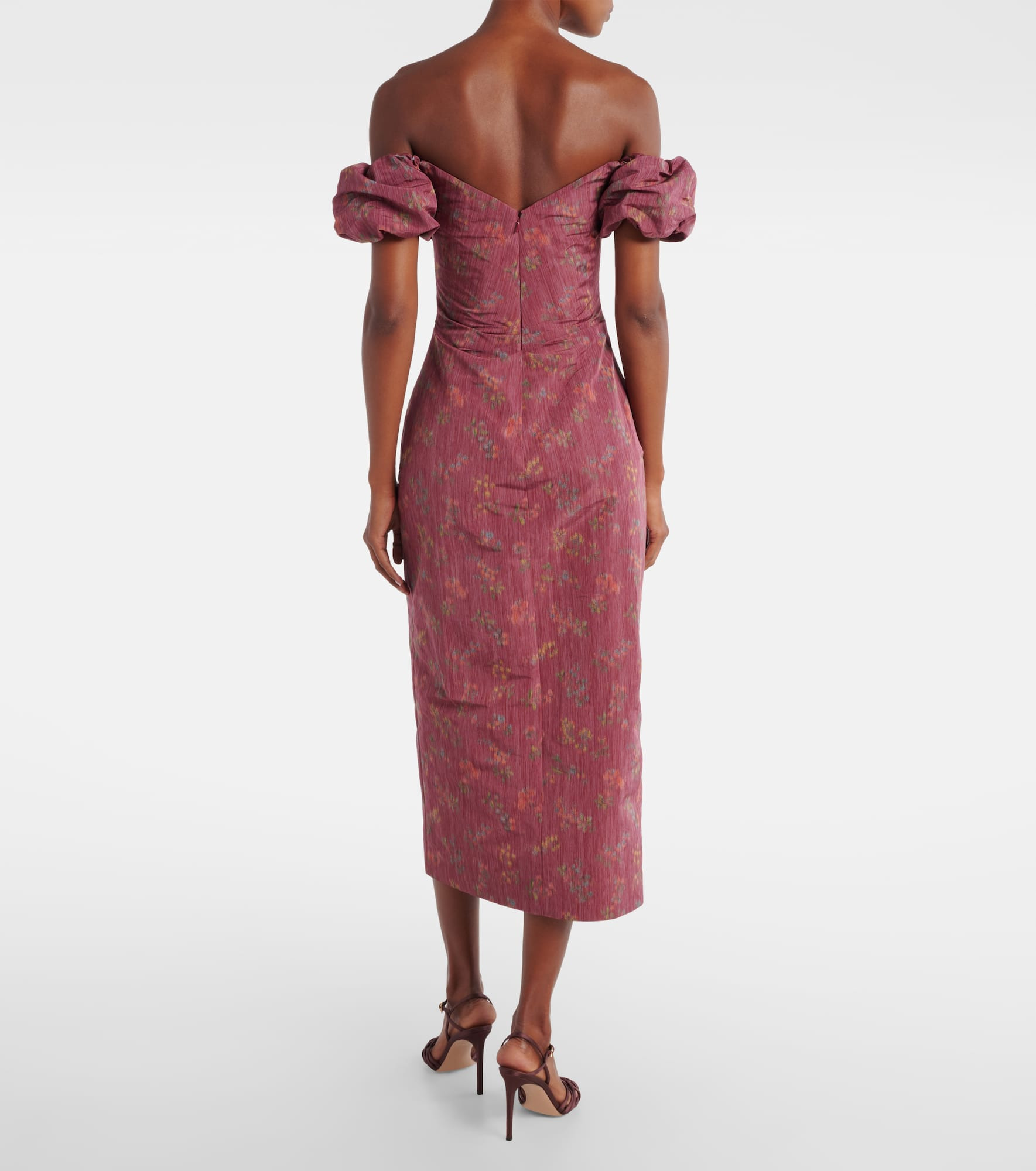Adelaine floral puff sleeves gown - 3