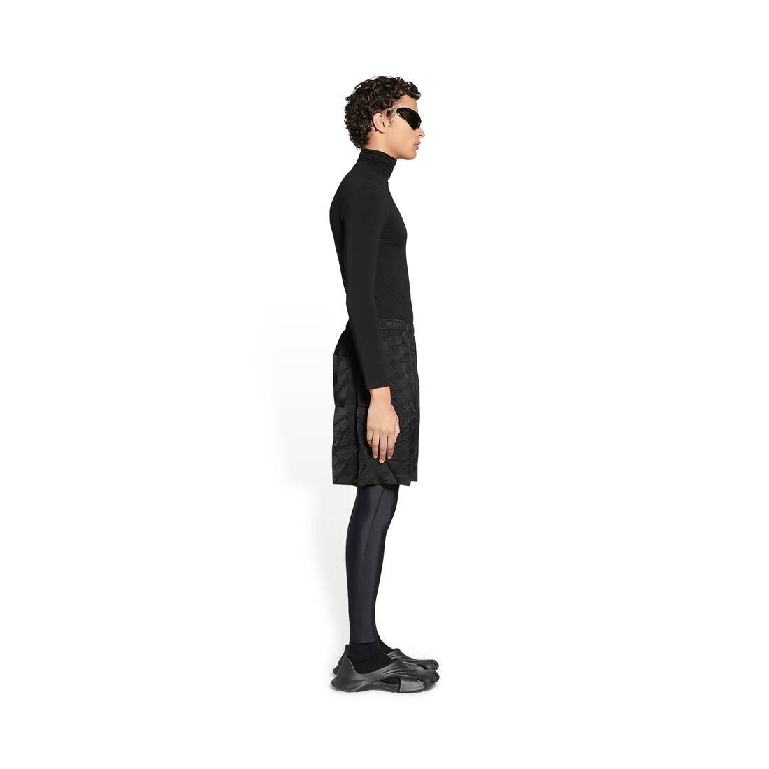 Men's Bb Monogram Pyjama Shorts  in Black - 3