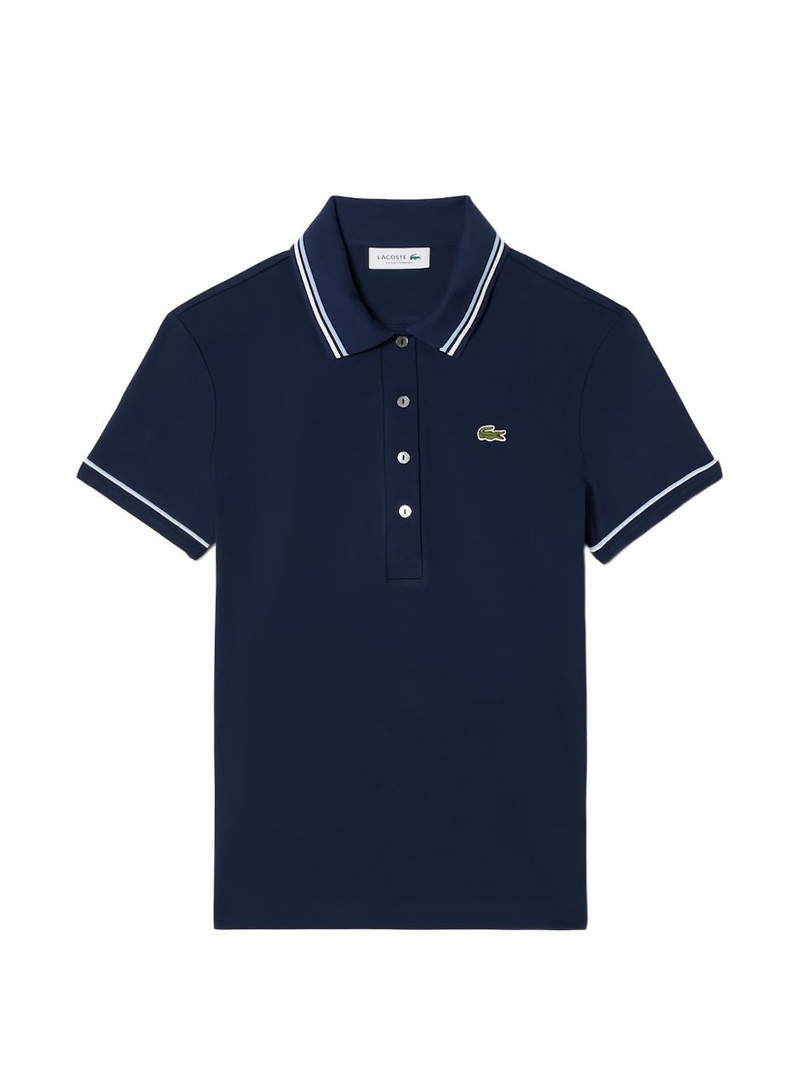 striped-collar polo top 1