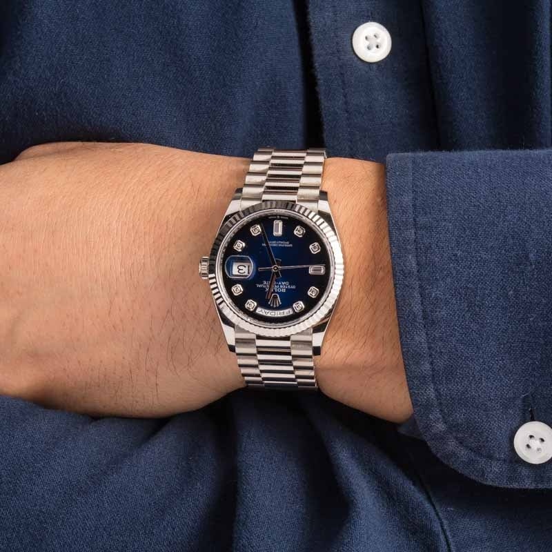 Rolex Day-Date 128239 Blue Diamond Dial - 5