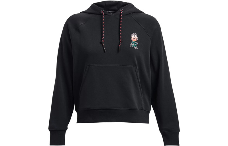 (WMNS) Under Armour Heavyweight Terry Rose Hoodie 'Black' 1379834-001 - 1