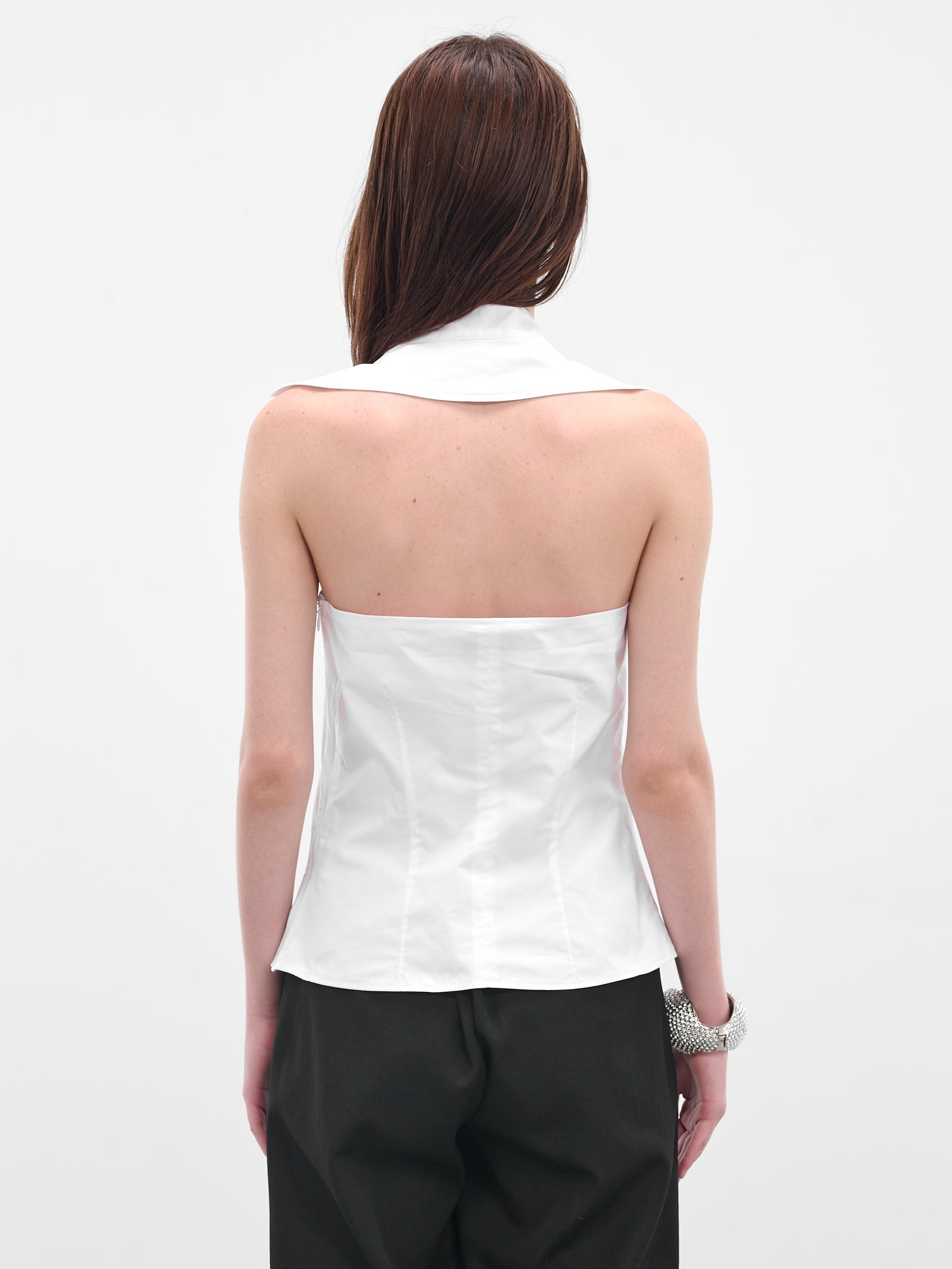 White Collared Halter Bustier - 3