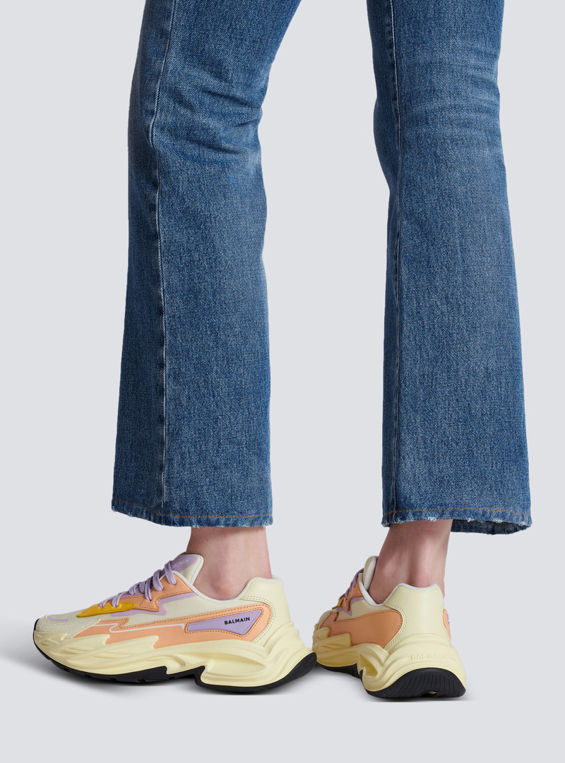 Balmain Run-Row leather and nylon trainers outlook